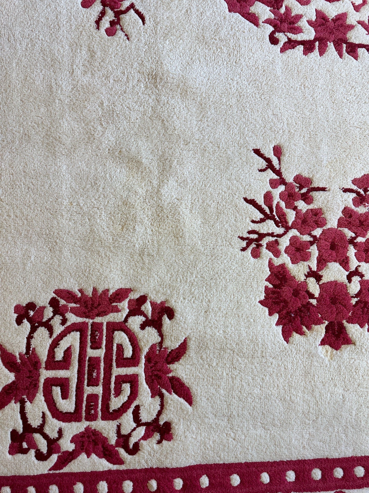 Red & Beige Chinese Art Deco Style Rug 11 x 15