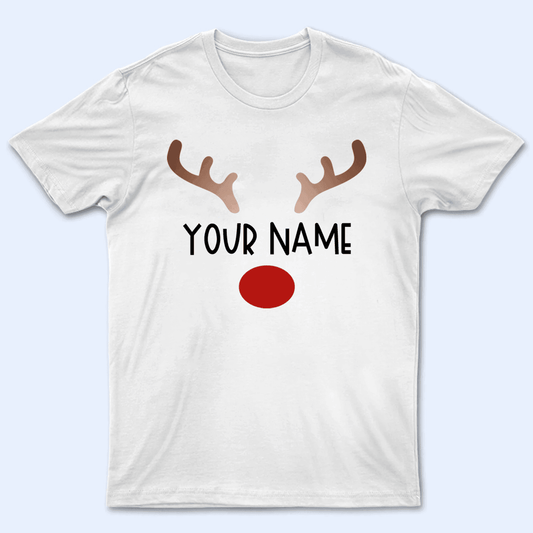 Red Nosed Reindeer - Personalized Custom T Shirt - Birthday, Loving, Funny Gift for Grandma/Nana/Mimi, Mom, Wife, Grandparent