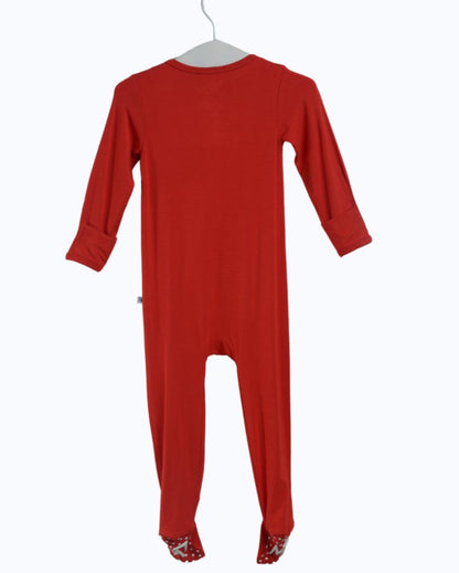 Red Bamboo Zipper Footie