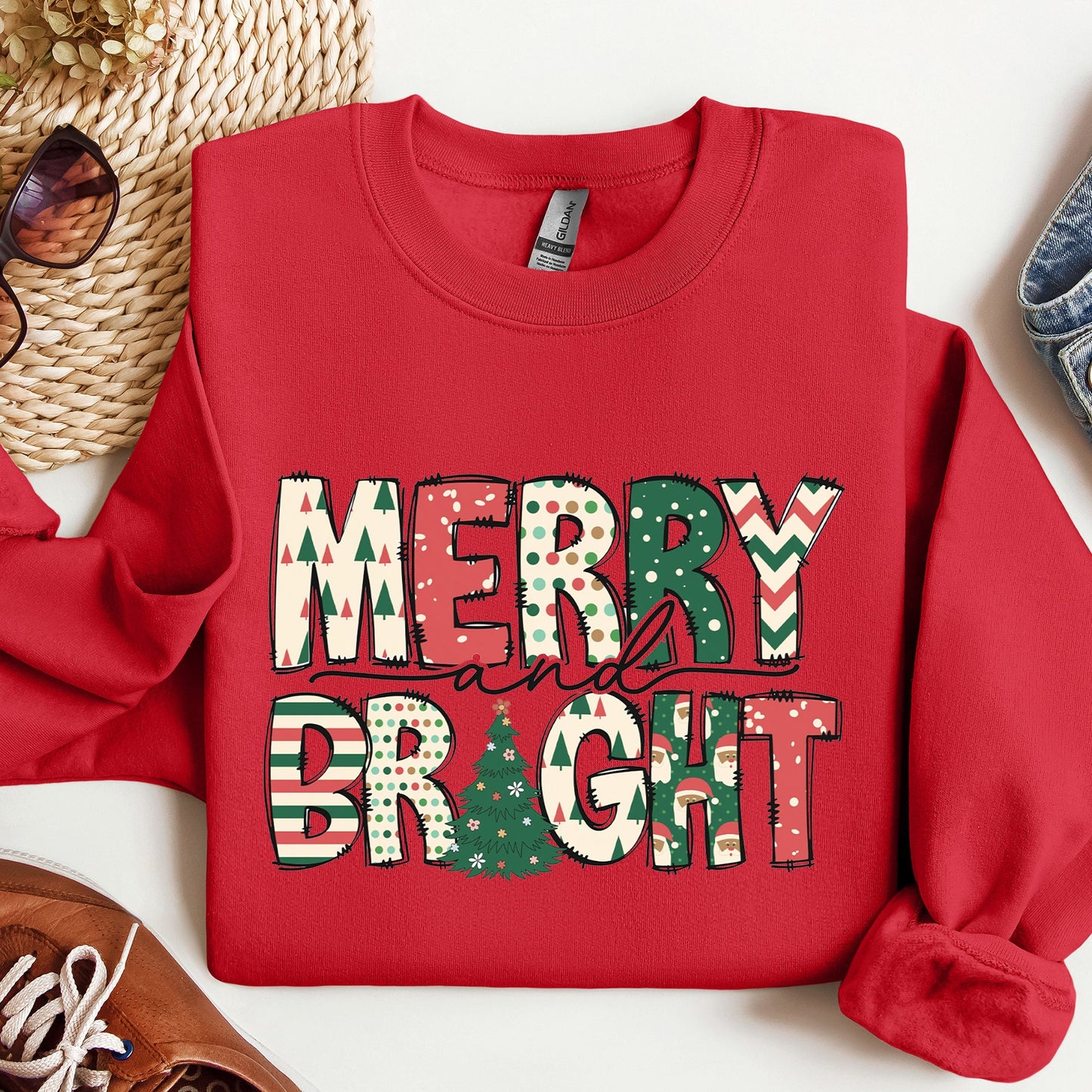 Merry And Bright, Trend, Gorgeous Christmas Sweatshirt