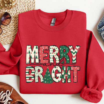 Merry And Bright, Trend, Gorgeous Christmas Sweatshirt