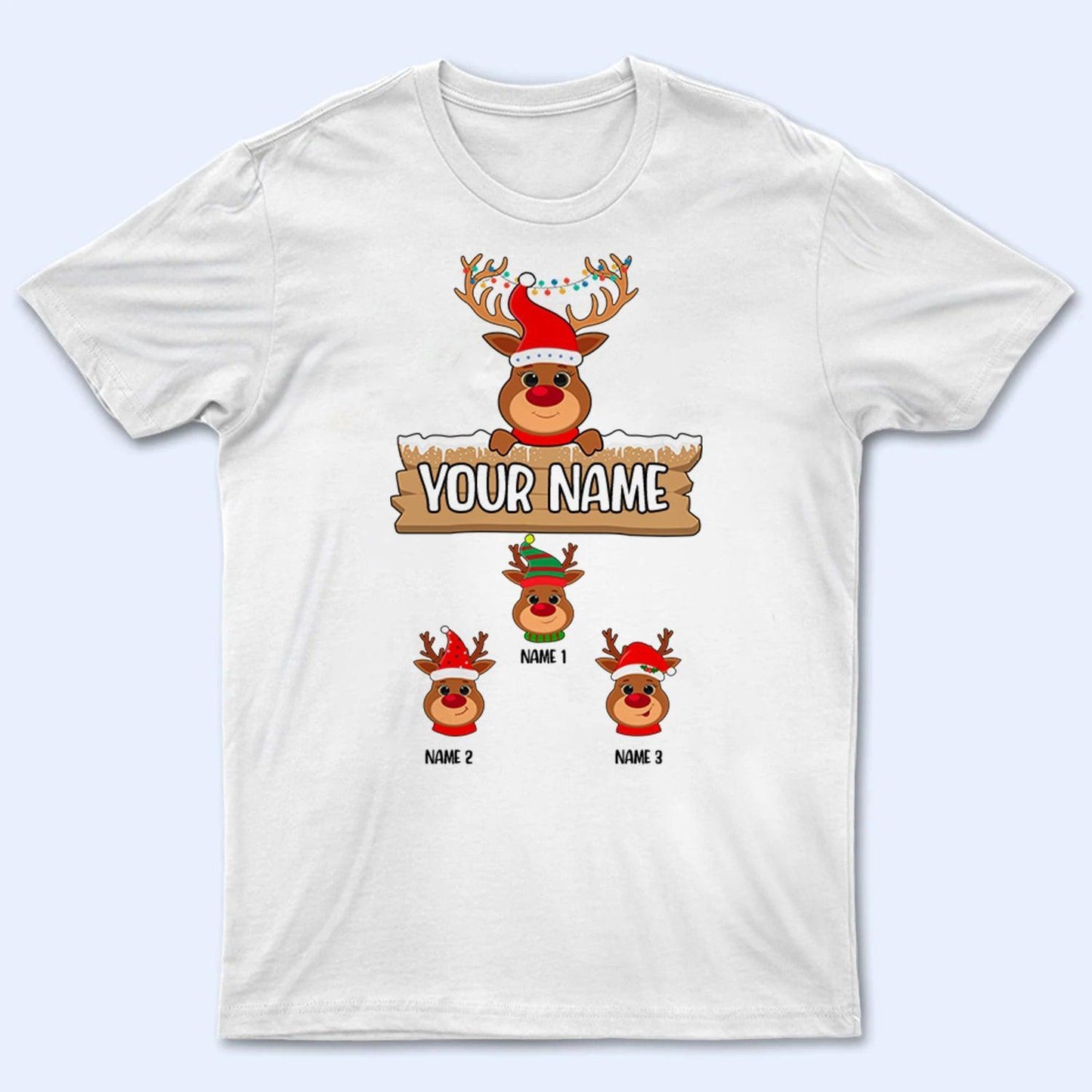 Reindeer Christmas Grandma  - Personalized Custom T Shirt - Birthday, Loving, Funny Gift for Grandma/Nana/Mimi, Mom, Wife, Grandparent