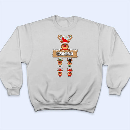 Reindeer Christmas Grandma  - Personalized Custom T Shirt - Birthday, Loving, Funny Gift for Grandma/Nana/Mimi, Mom, Wife, Grandparent