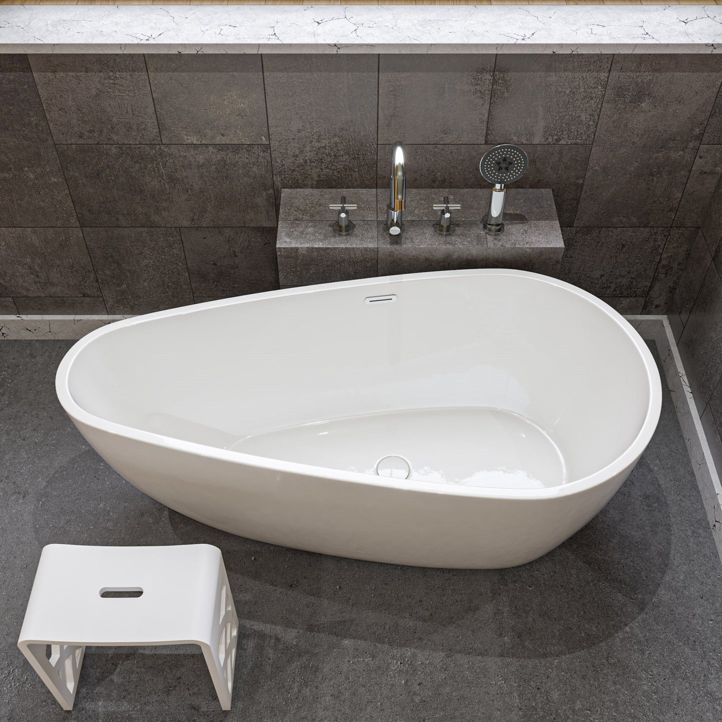 ALFI brand AB2503 Deck Mounted Tub Filler with Hand Held Showerhead