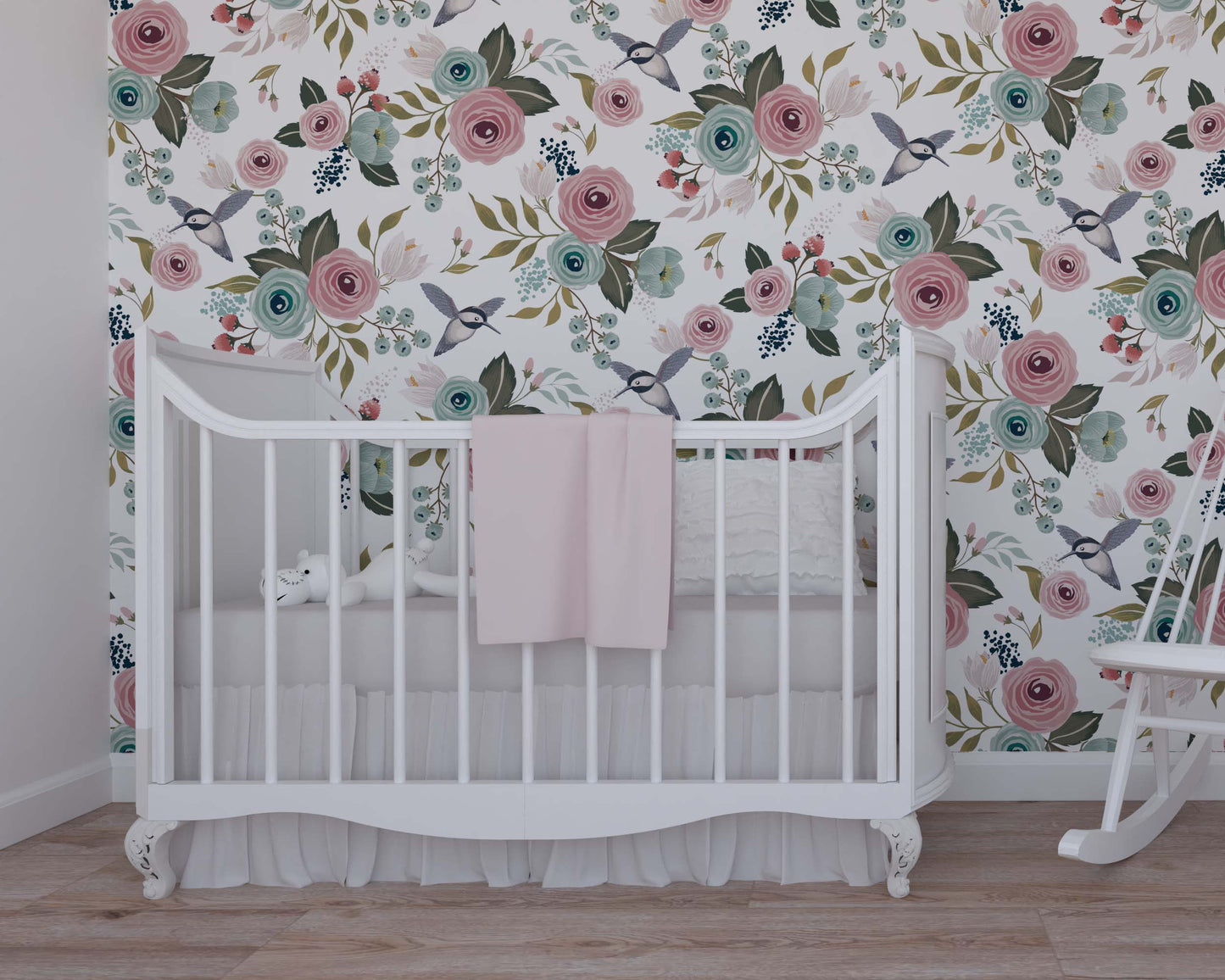 Blue Peony Wallpaper | Kitchen + Metal