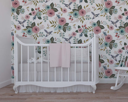 Blue Peony Wallpaper | Kitchen + Metal
