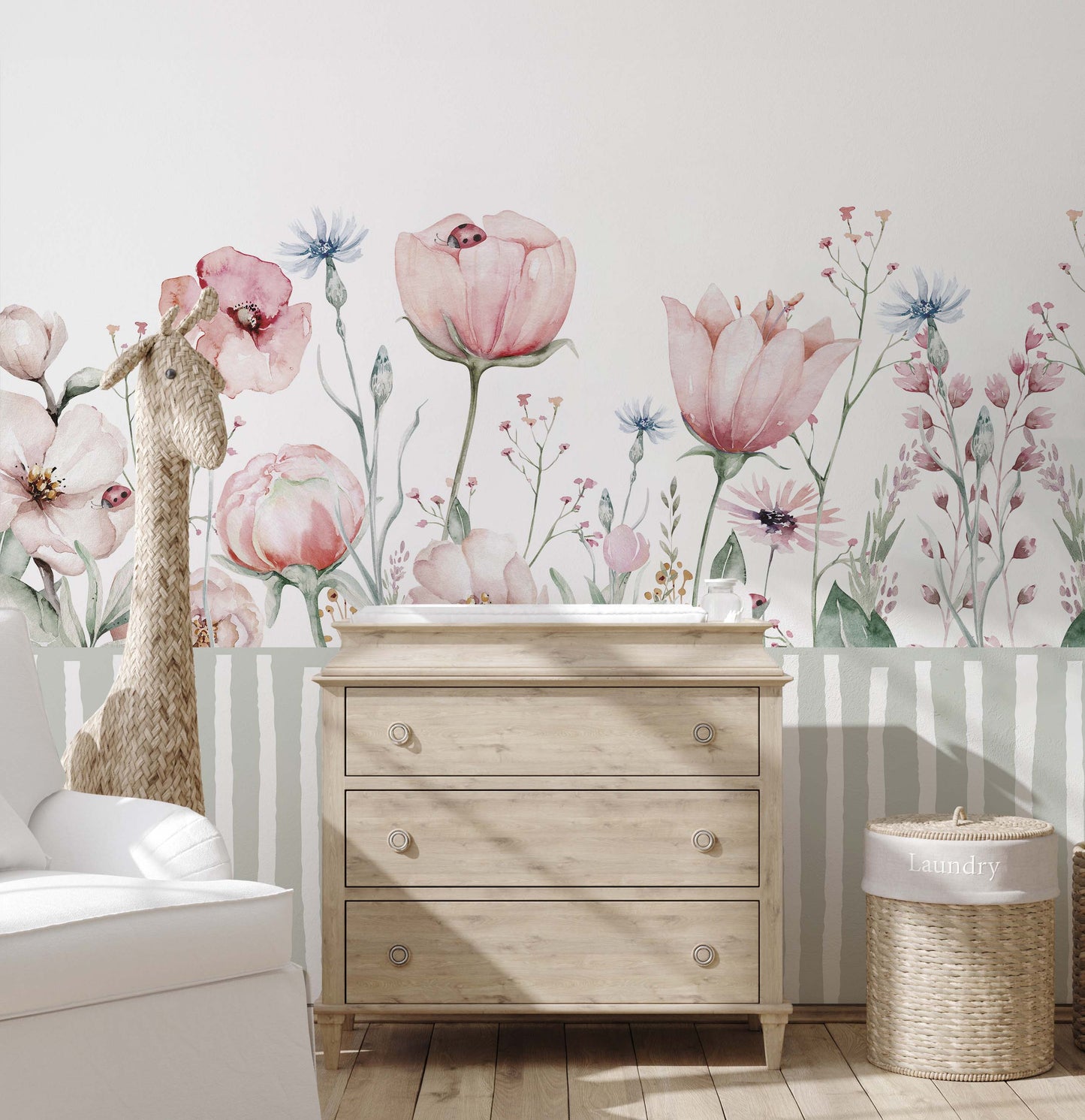 Pinky Tulips Bouquet Mural | Kitchen + Metal