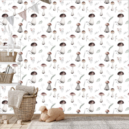 Garden mushroom wallpaper | Kitchen + Metal