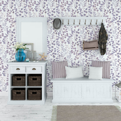 Lilac Eucalyptus Leaves Wallpaper | Kitchen + Metal