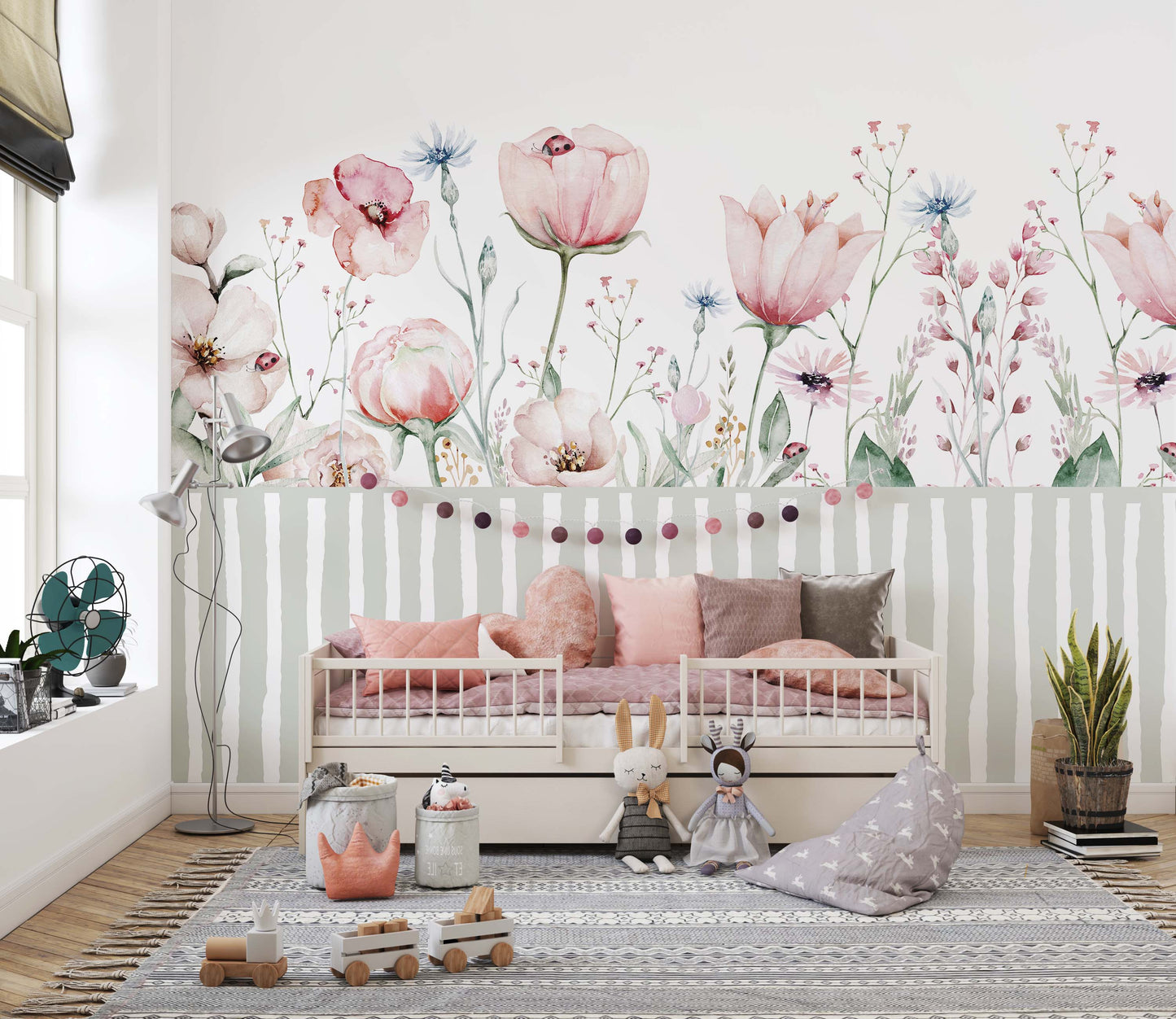 Pinky Tulips Bouquet Mural | Kitchen + Metal