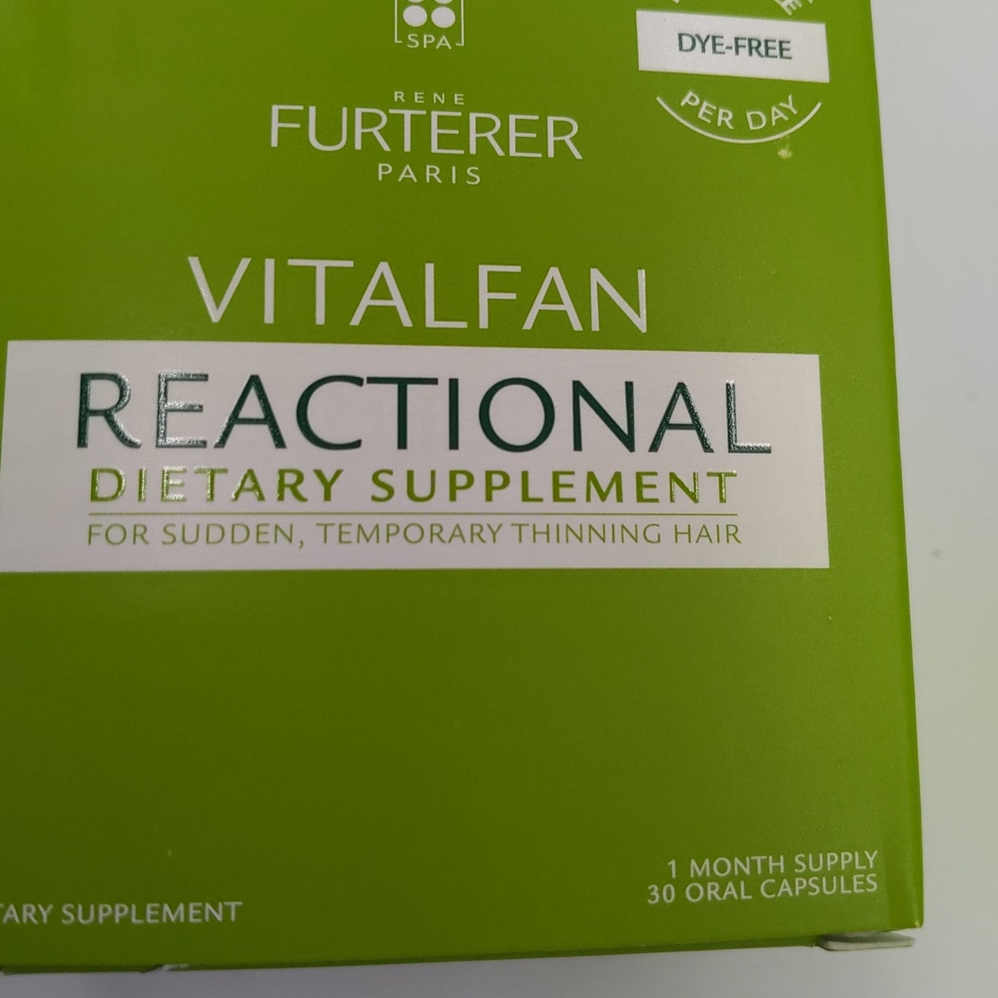 Rene Furterer Vitalfan Reactional Dietary Supplment For Sudden. Temporary Thinning Hair 30 Oral Capsules