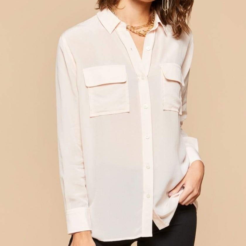 Renee Silk Blouse - Pearl Pink
