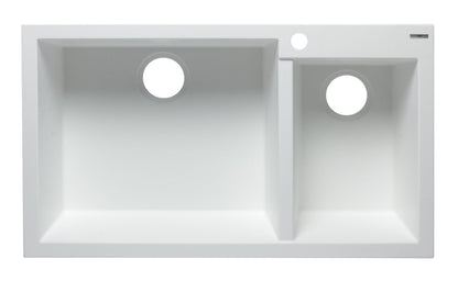 ALFI brand AB3319DI 34" Double Bowl Drop In Granite Composite Kitchen Sink