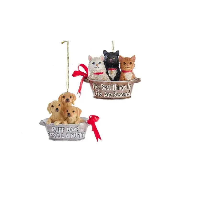 Rescue Pets in Met Tub Ornament