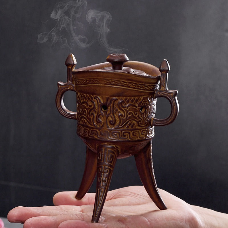 Retro Tripodia Ceramic Incense Coil Burner Tower Holder