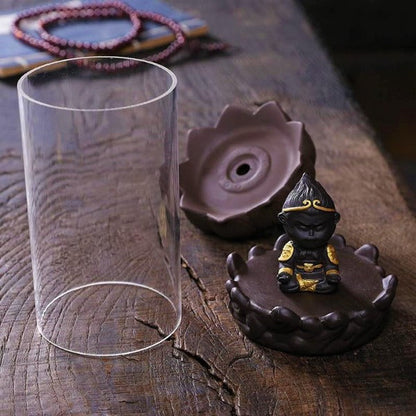 Glass Little Monk Backflow Incense Burner