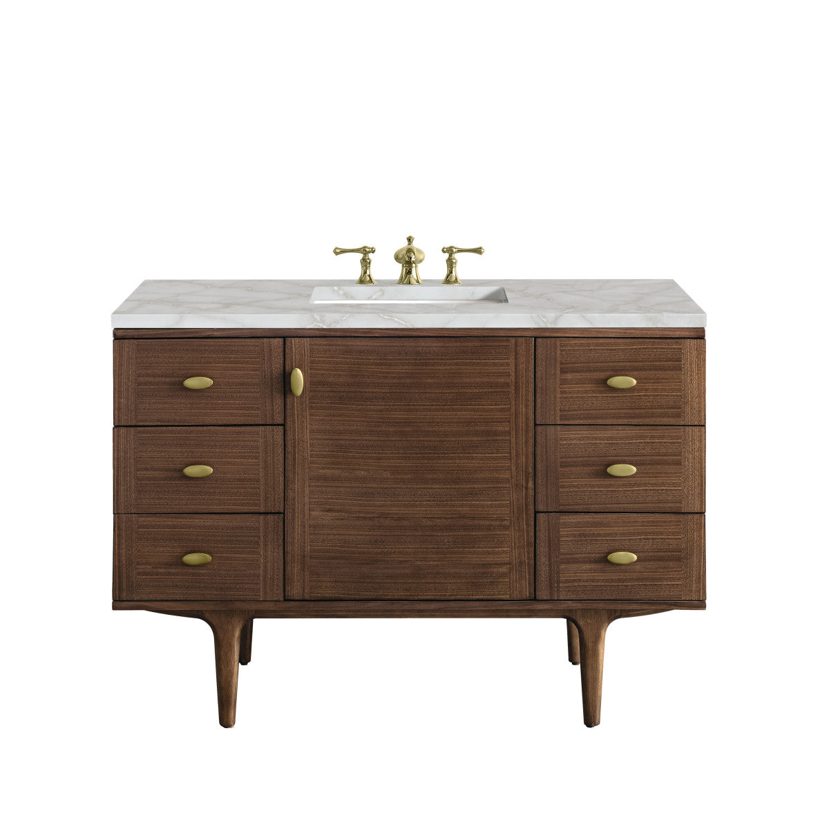 Amberly 48" Single Vanity Cabinet, Mid-Century Walnut
