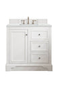 De Soto 36" Single Vanity Cabinet, Bright White