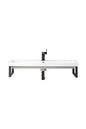 Two Boston 15.25" Wall Brackets, Matte Black w/ 39.5" White Glossy Composite Stone Top