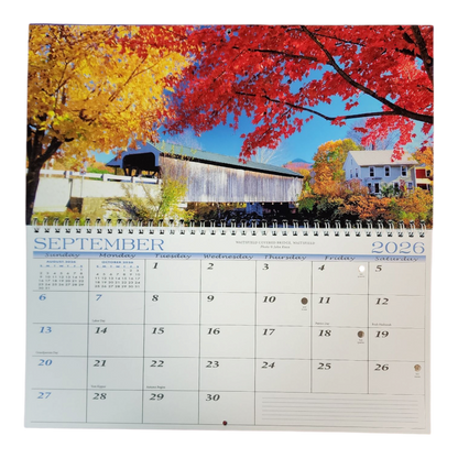 2026 Covered Bridges Panoramic Wall Calendar