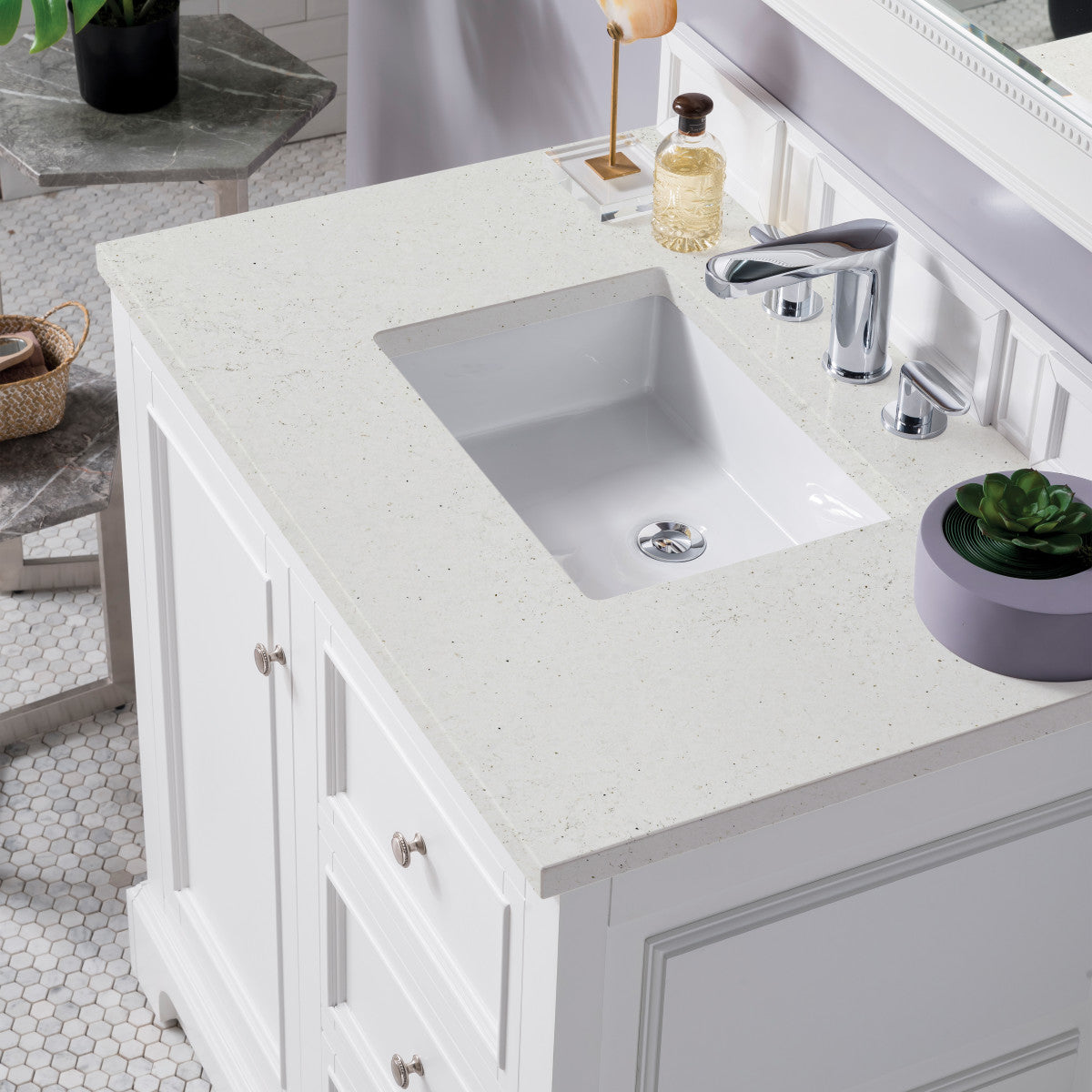 De Soto 36" Single Vanity Cabinet, Bright White