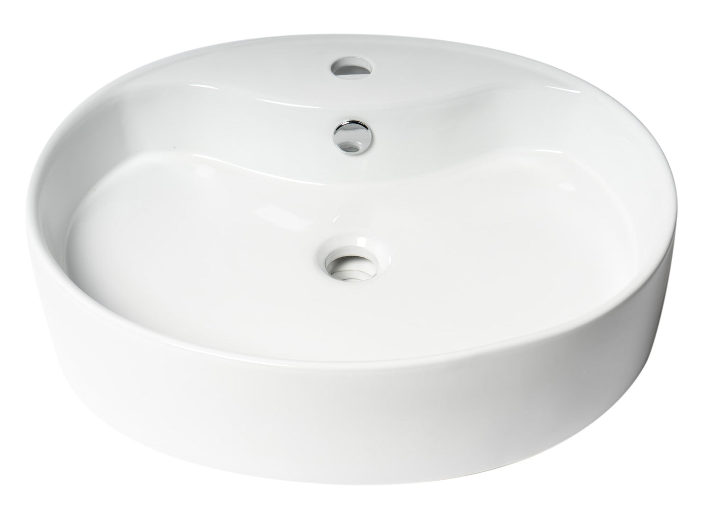 ALFI brand  ABC910 White 22" Oval Above Mount Ceramic Sink with Faucet Hole