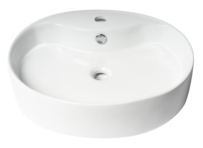 ALFI brand  ABC910 White 22" Oval Above Mount Ceramic Sink with Faucet Hole