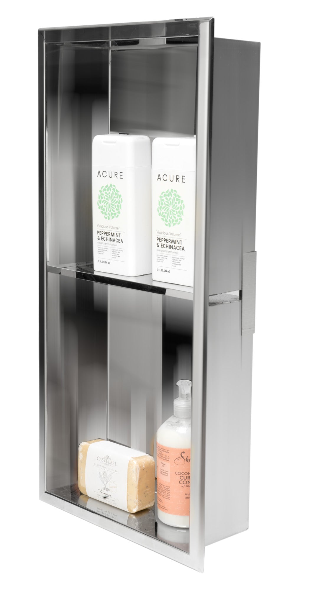 ALFI brand ABN1224 12 x 24  Vertical Double Shelf Bath Shower Niche