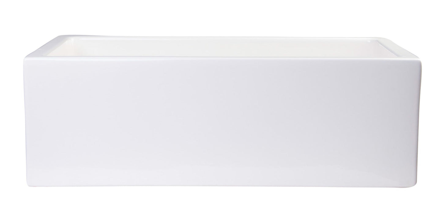 ALFI brand AB3018SB Smooth Apron Thick Wall Fireclay Single Bowl Farm Sink