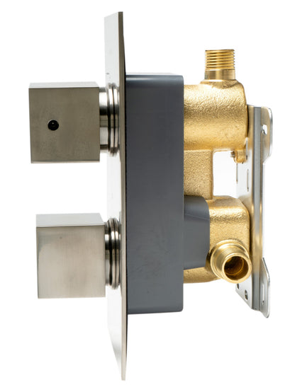 ALFI brand AB2601 Square Knob 1 Way Thermostatic Shower Mixer