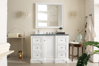 De Soto 48" Single Vanity Cabinet, Bright White