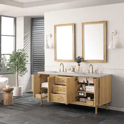 Laurent 72" Double Vanity Cabinet, Light Natural Oak