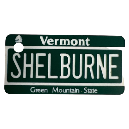 Shelburne Vermont License Plate Key Chain