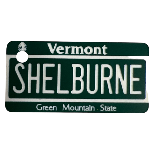 Shelburne Vermont License Plate Key Chain