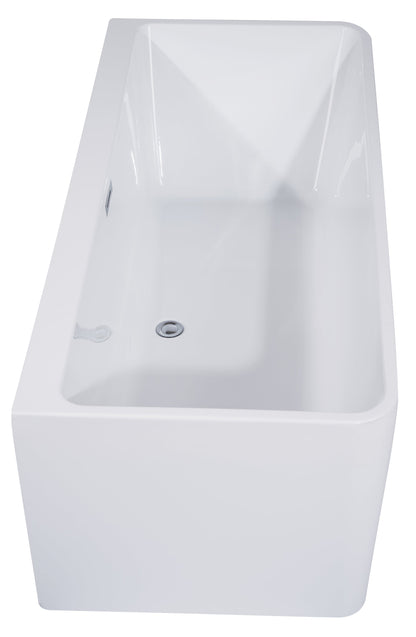 ALFI brand  AB8859 67 inch White Rectangular Acrylic Free Standing Soaking Bathtub