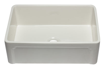 ALFI brand AB3020SB 30 inch Biscuit Reversible Single Fireclay Farmhouse Kitchen Sink