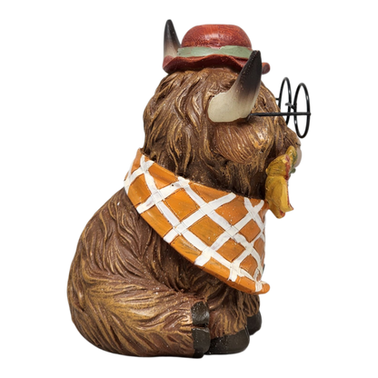 Dapper Highland Cow Figurine - Girl - 5 Inch