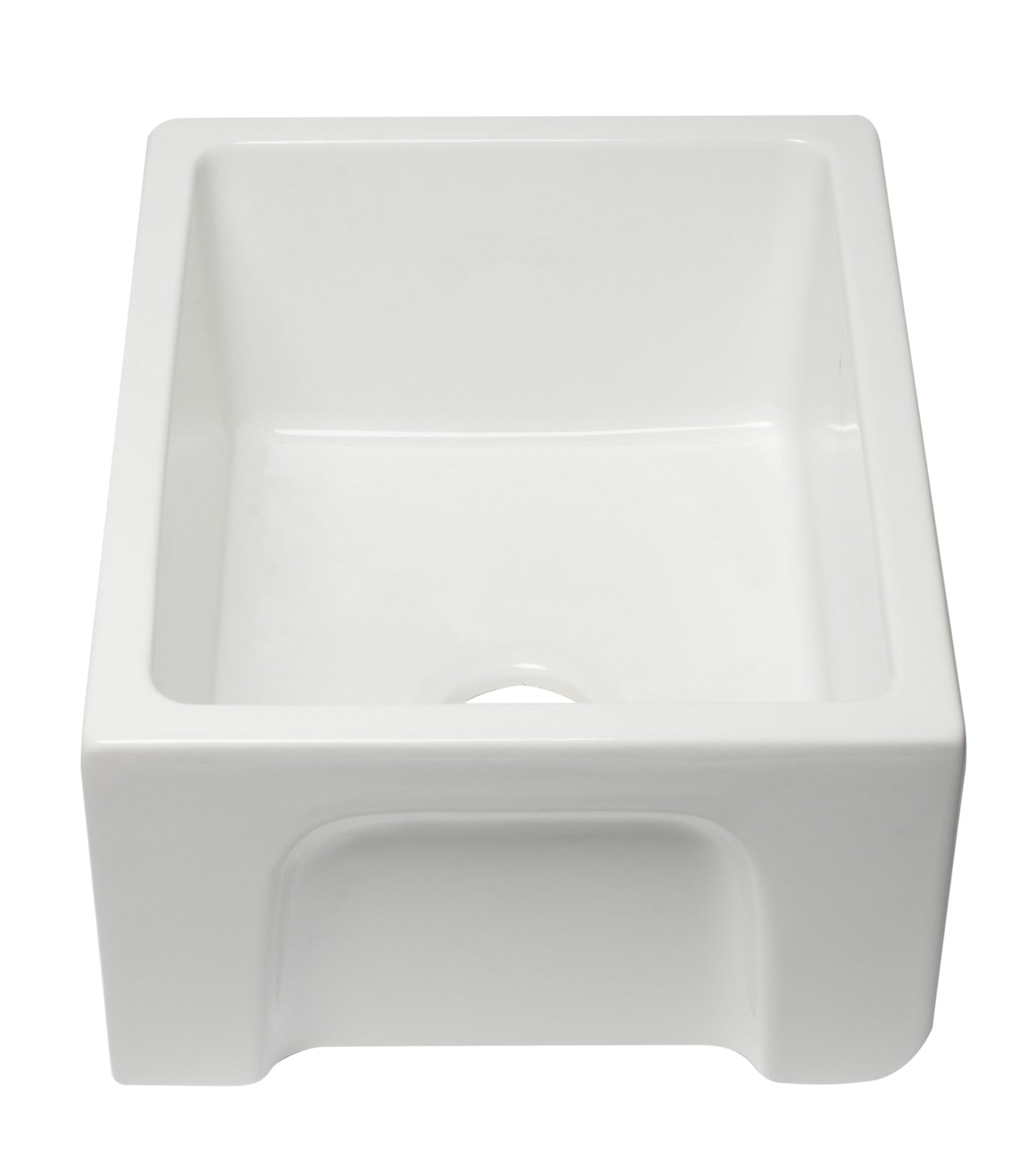 ALFI brand AB2418HS AB2418HS-B 24 inch Biscuit Reversible Smooth / Fluted Single Bowl Fireclay Farm Sink