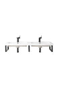 Three Boston 18" Wall Brackets, Matte Black w/ 47" White Glossy Composite Stone Top
