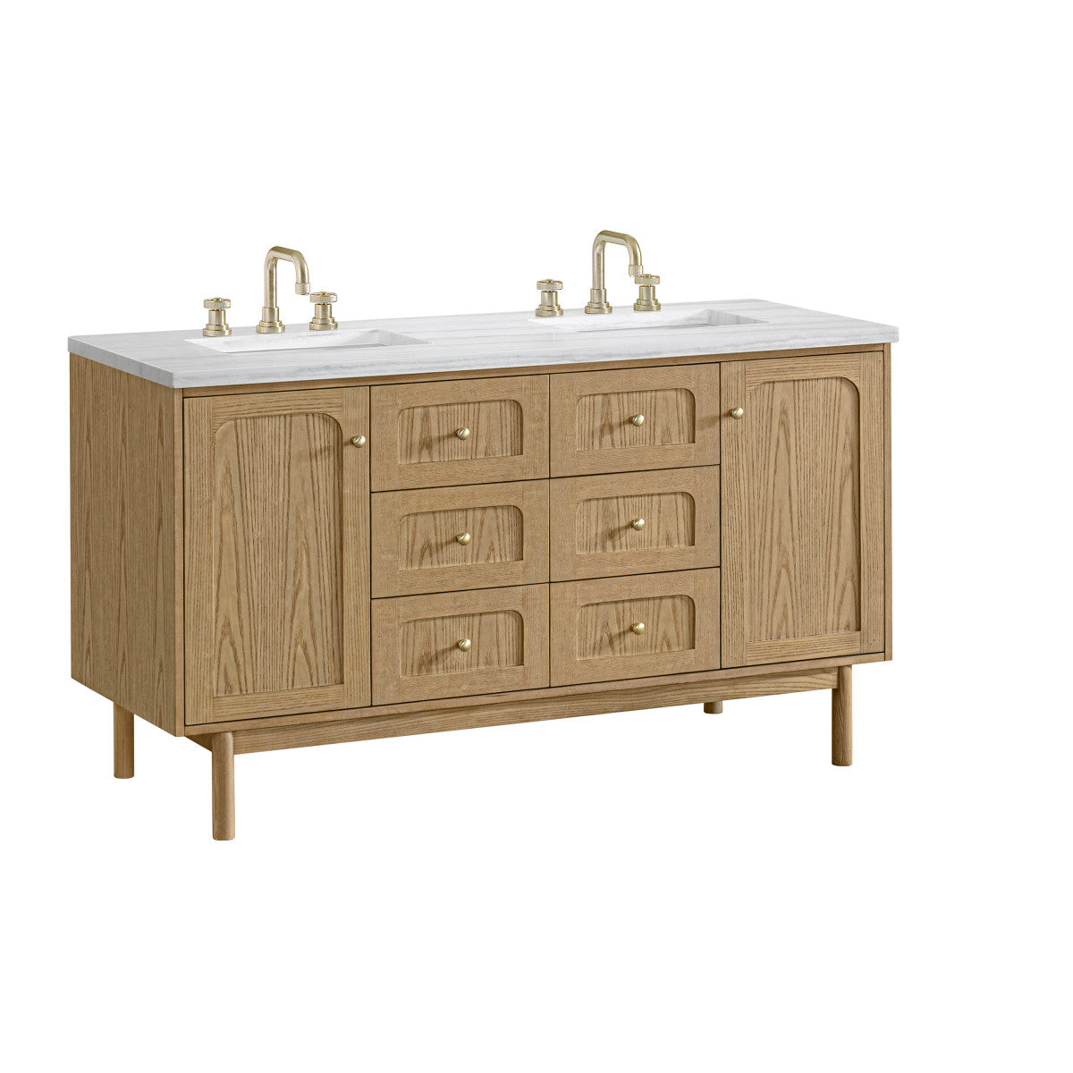 Laurent 60" Double Vanity, Light Natural Oak
