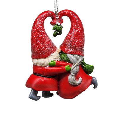 Gnomes under the Mistletoe Ornament