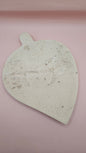 Leaf-Shaped Marble Shallow Dish – 10" x 7.5" Fossil Stone Catchall Tray