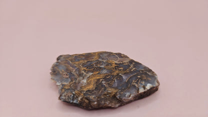 Moss Agate Slab – Rooted Ribbons in Smoky Lavender Stone-23 grams