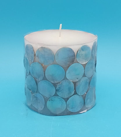 Mother of Pearl Shell Accent Candles – Coastal Décor in 3 Sizes