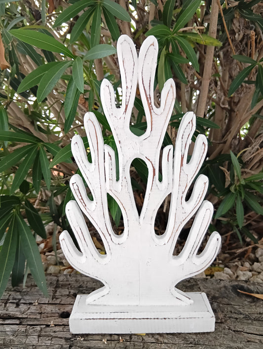 Carved Wooden Coral Sculpture