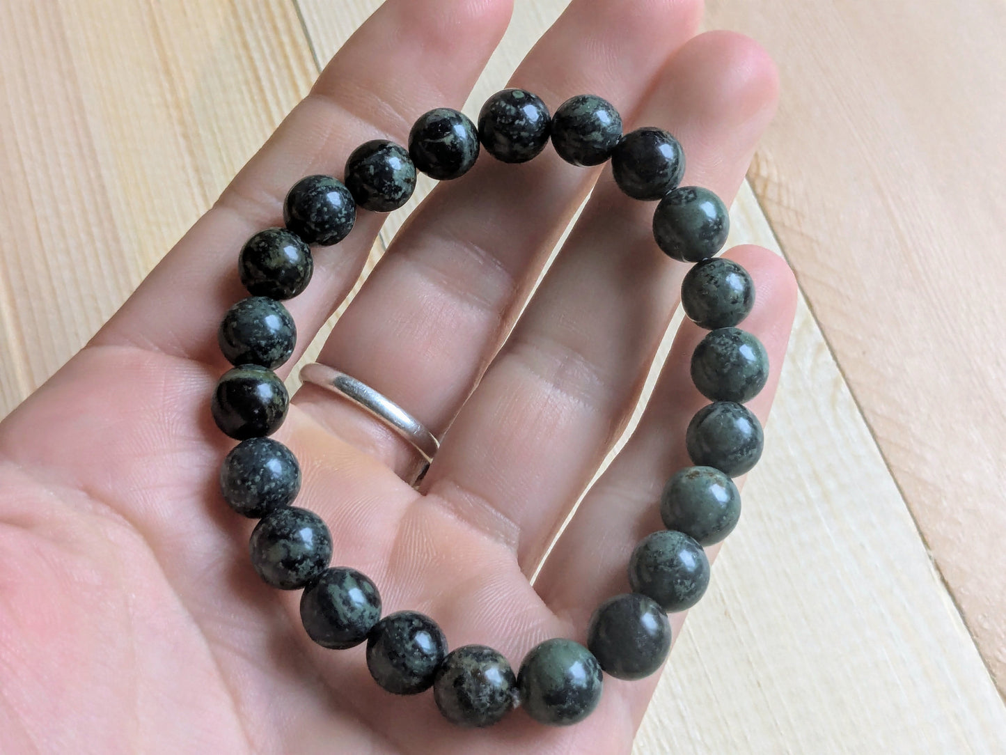 Kambaba Jasper Beaded Stretch Bracelets