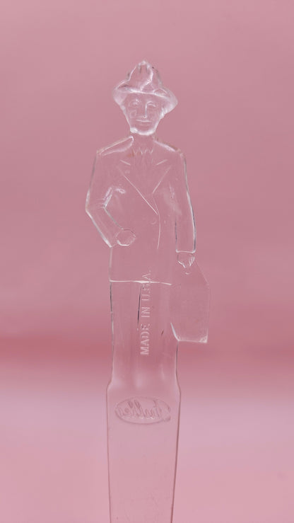 Vintage Fuller Brush Man Clear Plastic Letter Opener