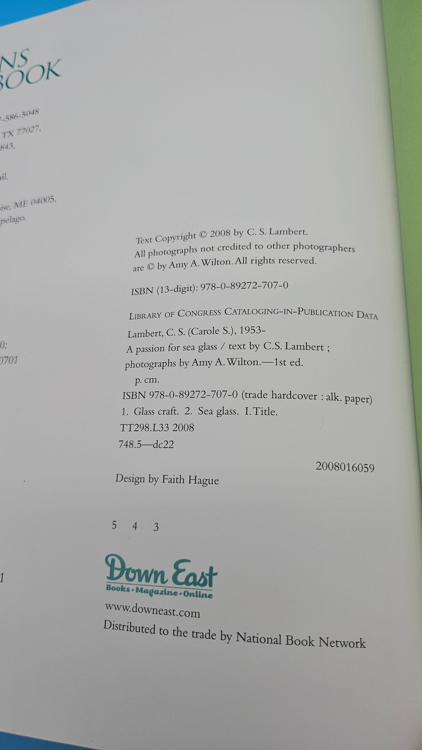 A Passion for Sea Glass – 2008 Hardcover by C.S. Lambert