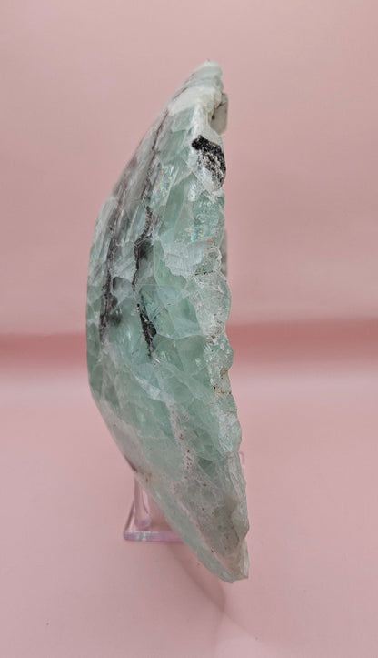 Carved Fluorite Bowl – Polished Gemstone Display Dish – 10.25"