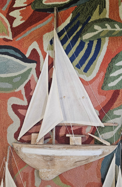 Rustic Driftwood Sailboat Wall Decor – Nautical Wall Art